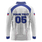 Custom Haiti Ayiti Nan Mondyal 2026 Long Sleeve Polo Shirt Fyete Lit Victwa White Version