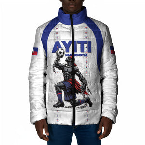 Custom Haiti Ayiti Nan Mondyal 2026 Padded Jacket Fyete Lit Victwa White Version