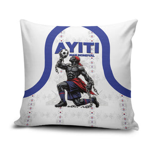Haiti Ayiti Nan Mondyal 2026 Pillow Cover Fyete Lit Victwa White Version