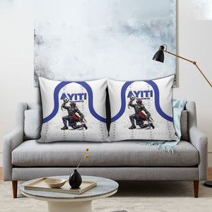 Haiti Ayiti Nan Mondyal 2026 Pillow Cover Fyete Lit Victwa White Version