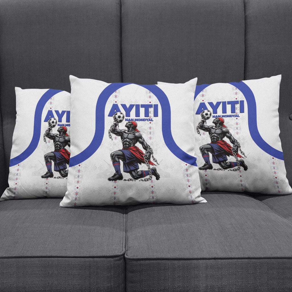 Haiti Ayiti Nan Mondyal 2026 Pillow Cover Fyete Lit Victwa White Version