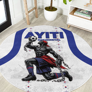 Haiti Ayiti Nan Mondyal 2026 Round Carpet Fyete Lit Victwa White Version