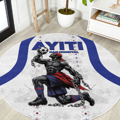 Haiti Ayiti Nan Mondyal 2026 Round Carpet Fyete Lit Victwa White Version