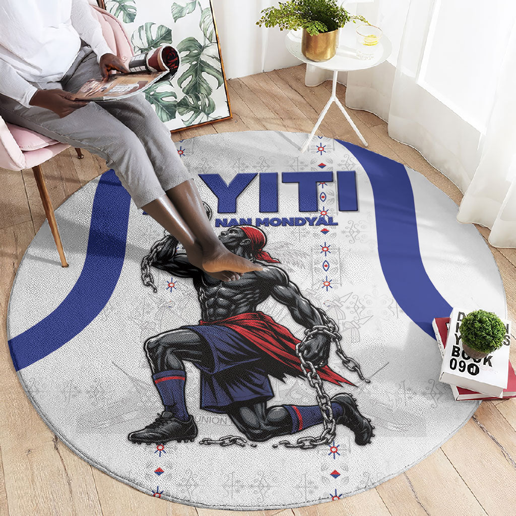 Haiti Ayiti Nan Mondyal 2026 Round Carpet Fyete Lit Victwa White Version