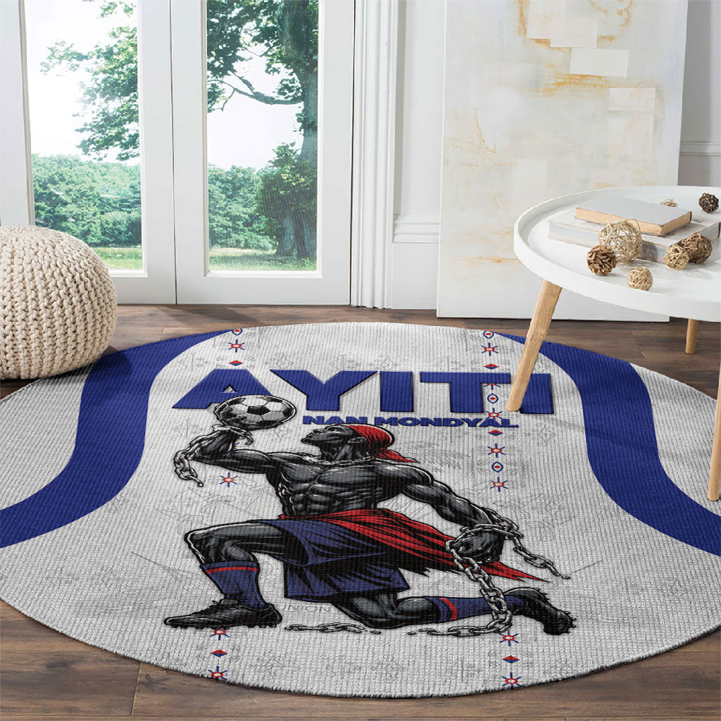 Haiti Ayiti Nan Mondyal 2026 Round Carpet Fyete Lit Victwa White Version