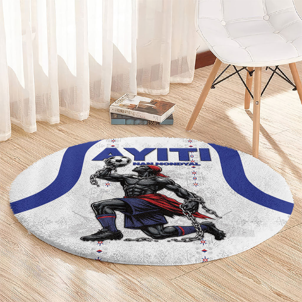 Haiti Ayiti Nan Mondyal 2026 Round Carpet Fyete Lit Victwa White Version