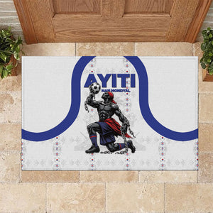 Haiti Ayiti Nan Mondyal 2026 Rubber Doormat Fyete Lit Victwa White Version