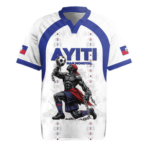 Custom Haiti Ayiti Nan Mondyal 2026 Rugby Jersey Fyete Lit Victwa White Version