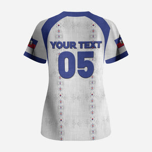 Custom Haiti Ayiti Nan Mondyal 2026 Scrub Top Fyete Lit Victwa White Version