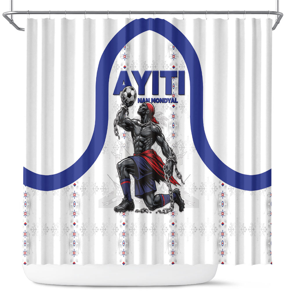 Haiti Ayiti Nan Mondyal 2026 Shower Curtain Fyete Lit Victwa White Version