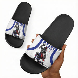 Haiti Ayiti Nan Mondyal 2026 Slide Sandals Fyete Lit Victwa White Version