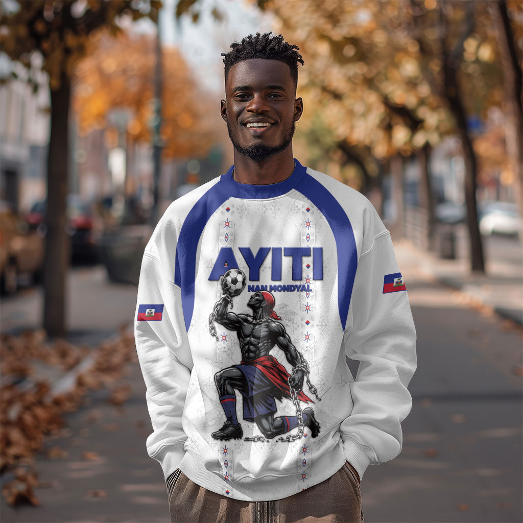 Custom Haiti Ayiti Nan Mondyal 2026 Sweatshirt Fyete Lit Victwa White Version