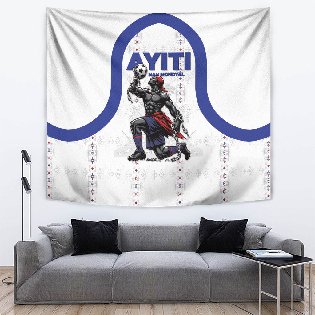 Haiti Ayiti Nan Mondyal 2026 Tapestry Fyete Lit Victwa White Version