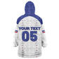 Custom Haiti Ayiti Nan Mondyal 2026 Wearable Blanket Hoodie Fyete Lit Victwa White Version