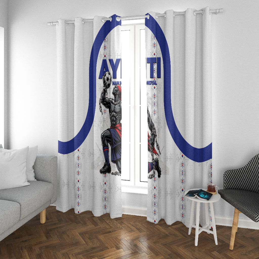 Haiti Ayiti Nan Mondyal 2026 Window Curtain Fyete Lit Victwa White Version