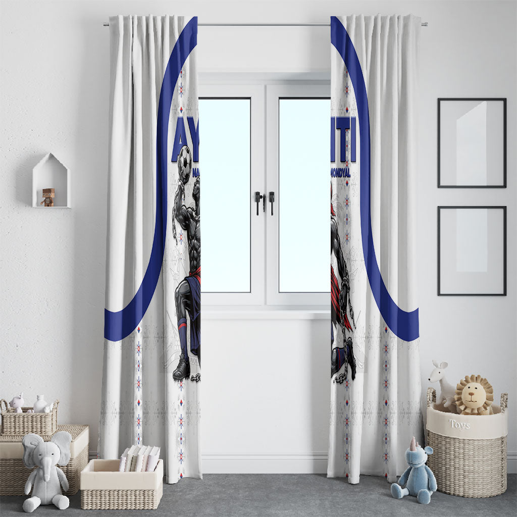 Haiti Ayiti Nan Mondyal 2026 Window Curtain Fyete Lit Victwa White Version