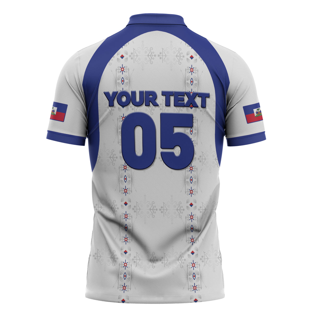 Custom Haiti Ayiti Nan Mondyal 2026 Zipper Polo Shirt Fyete Lit Victwa White Version
