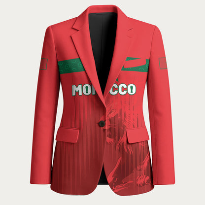 Custom Morocco Football 2026 Blazer Atlas Lions Breathtaking Victory Red Version