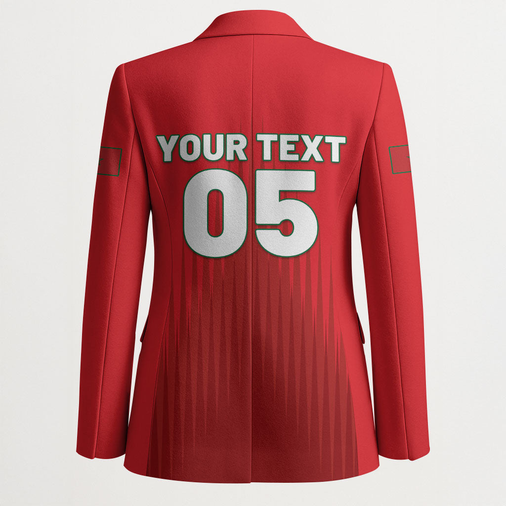 Custom Morocco Football 2026 Blazer Atlas Lions Breathtaking Victory Red Version