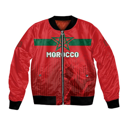 Custom Morocco Football 2026 Bomber Jacket Atlas Lions Breathtaking Victory Red Version