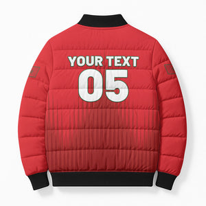 Custom Morocco Football 2026 Bomber Puffer Jacket Atlas Lions Breathtaking Victory Red Version