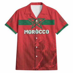 Custom Morocco Football 2026 Hawaiian Shirt Atlas Lions Breathtaking Victory Red Version