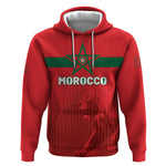 Custom Morocco Football 2026 Hoodie Atlas Lions Breathtaking Victory Red Version