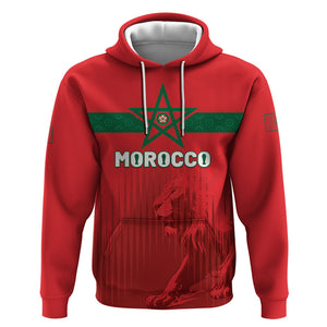 Custom Morocco Football 2026 Hoodie Atlas Lions Breathtaking Victory Red Version