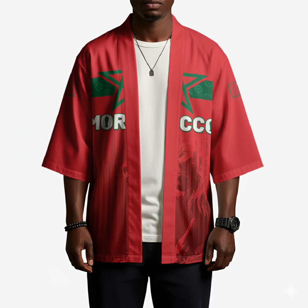 Custom Morocco Football 2026 Kimono Atlas Lions Breathtaking Victory Red Version