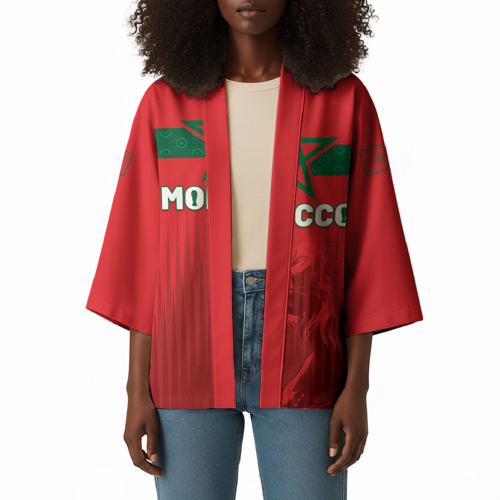 Custom Morocco Football 2026 Kimono Atlas Lions Breathtaking Victory Red Version