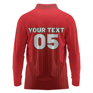 Custom Morocco Football 2026 Long Sleeve Polo Shirt Atlas Lions Breathtaking Victory Red Version