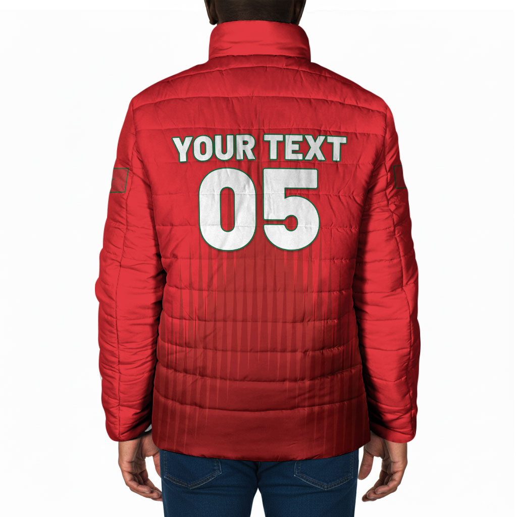 Custom Morocco Football 2026 Padded Jacket Atlas Lions Breathtaking Victory Red Version