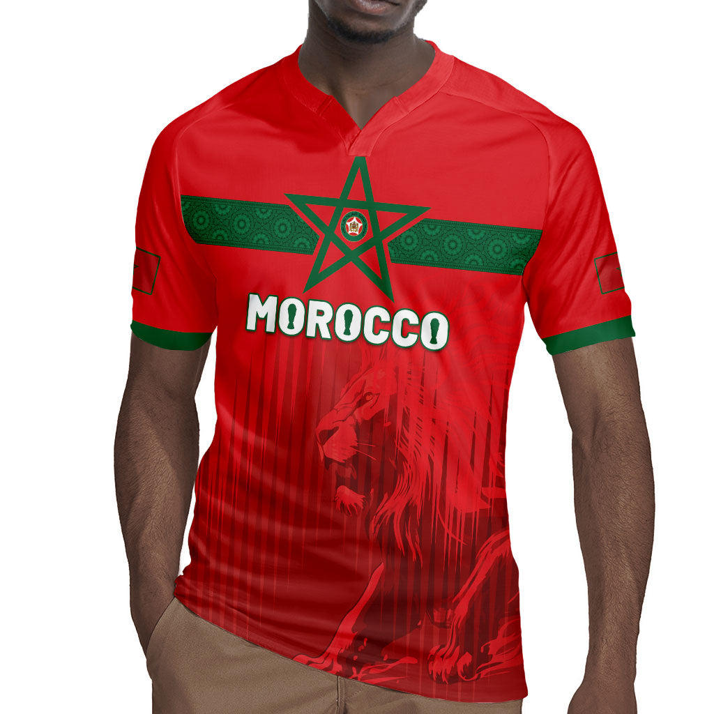 Custom Morocco Football 2026 Rugby Jersey Atlas Lions Breathtaking Victory Red Version