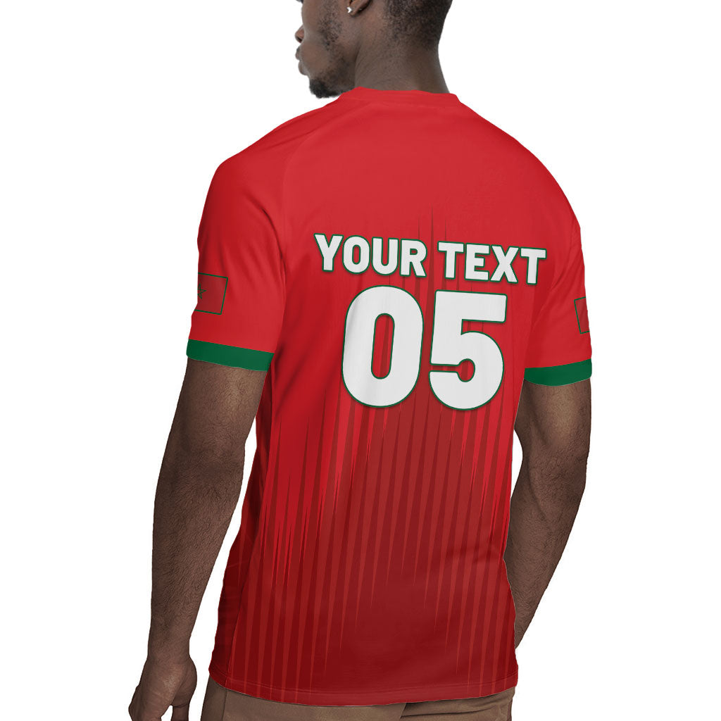 Custom Morocco Football 2026 Rugby Jersey Atlas Lions Breathtaking Victory Red Version