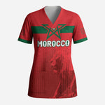 Custom Morocco Football 2026 Scrub Top Atlas Lions Breathtaking Victory Red Version