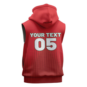 Custom Morocco Football 2026 Sleeveless Hoodie Atlas Lions Breathtaking Victory Red Version