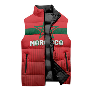Custom Morocco Football 2026 Sleeveless Puffer Jacket Atlas Lions Breathtaking Victory Red Version