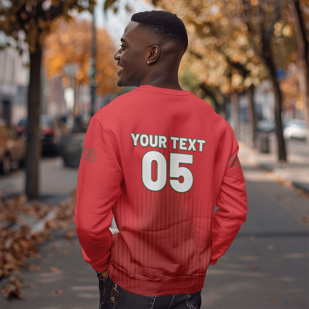 Custom Morocco Football 2026 Sweatshirt Atlas Lions Breathtaking Victory Red Version