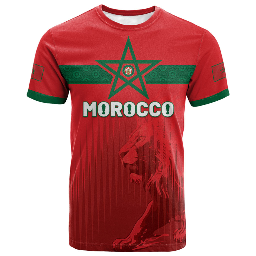 Custom Morocco Football 2026 T shirt Atlas Lions Breathtaking Victory Red Version