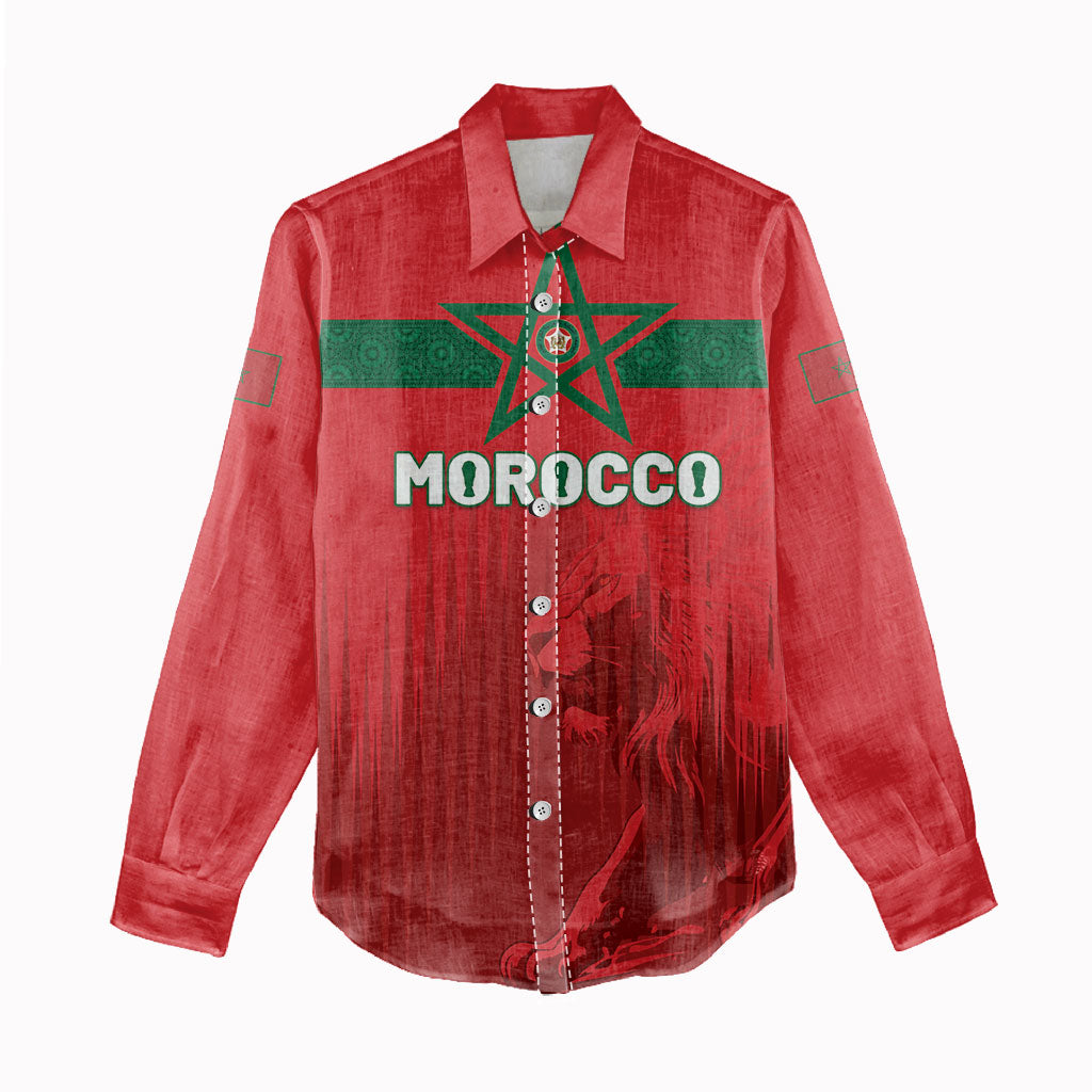 Custom Morocco Football 2026 Women Casual Shirt Atlas Lions Breathtaking Victory Red Version