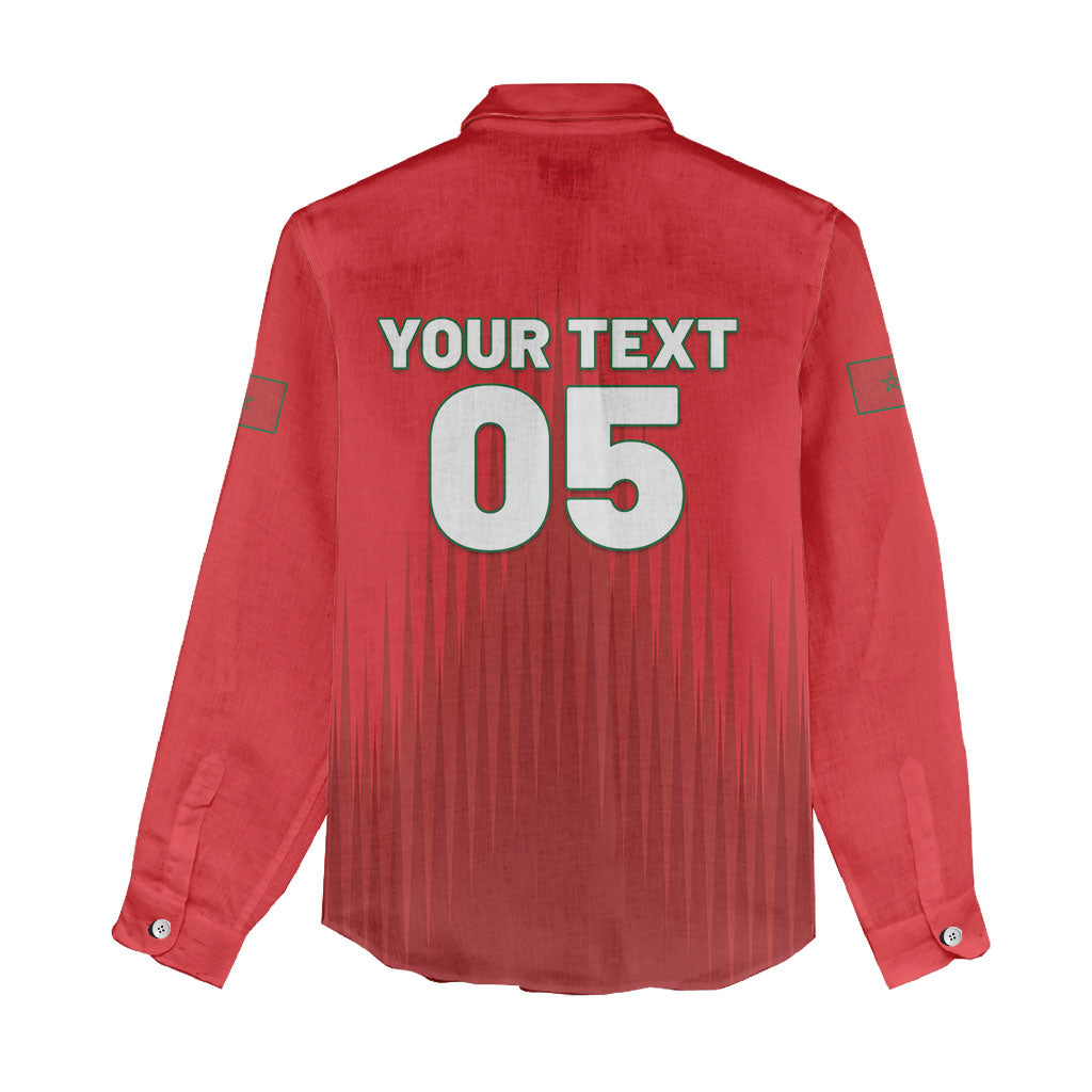 Custom Morocco Football 2026 Women Casual Shirt Atlas Lions Breathtaking Victory Red Version