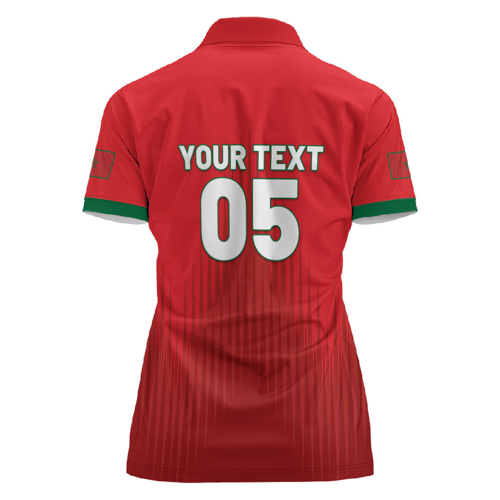 Custom Morocco Football 2026 Women Polo Shirt Atlas Lions Breathtaking Victory Red Version