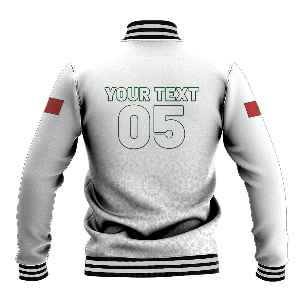 Custom Morocco Football 2026 Baseball Jacket Atlas Lions Breathtaking Victory White Version