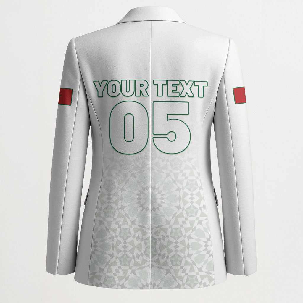 Custom Morocco Football 2026 Blazer Atlas Lions Breathtaking Victory White Version