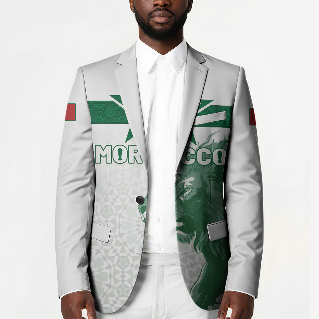 Custom Morocco Football 2026 Blazer Atlas Lions Breathtaking Victory White Version