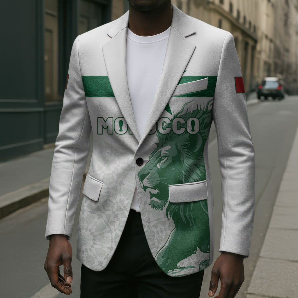Custom Morocco Football 2026 Blazer Atlas Lions Breathtaking Victory White Version