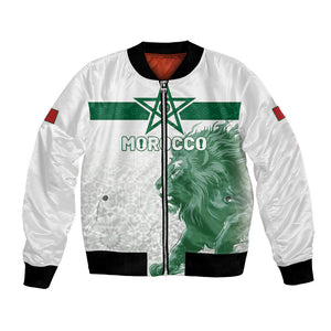 Custom Morocco Football 2026 Bomber Jacket Atlas Lions Breathtaking Victory White Version
