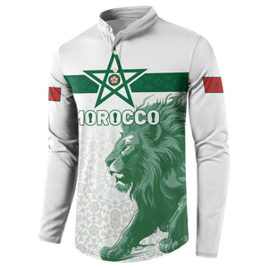 Custom Morocco Football 2026 Button Sweatshirt Atlas Lions Breathtaking Victory White Version
