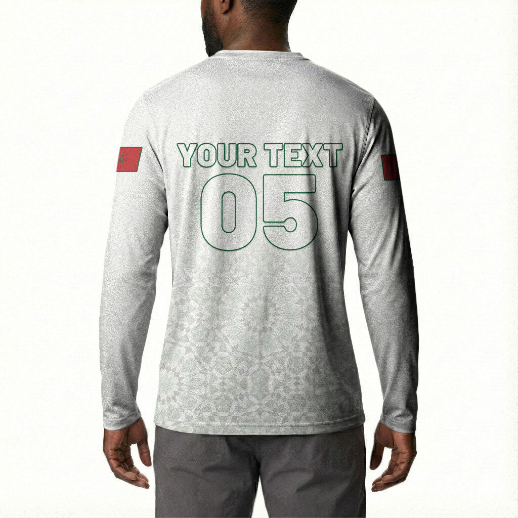 Custom Morocco Football 2026 Button Sweatshirt Atlas Lions Breathtaking Victory White Version