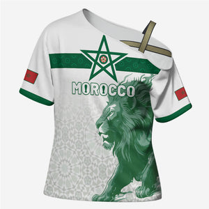 Custom Morocco Football 2026 Cross Shoulder Shirt Atlas Lions Breathtaking Victory White Version